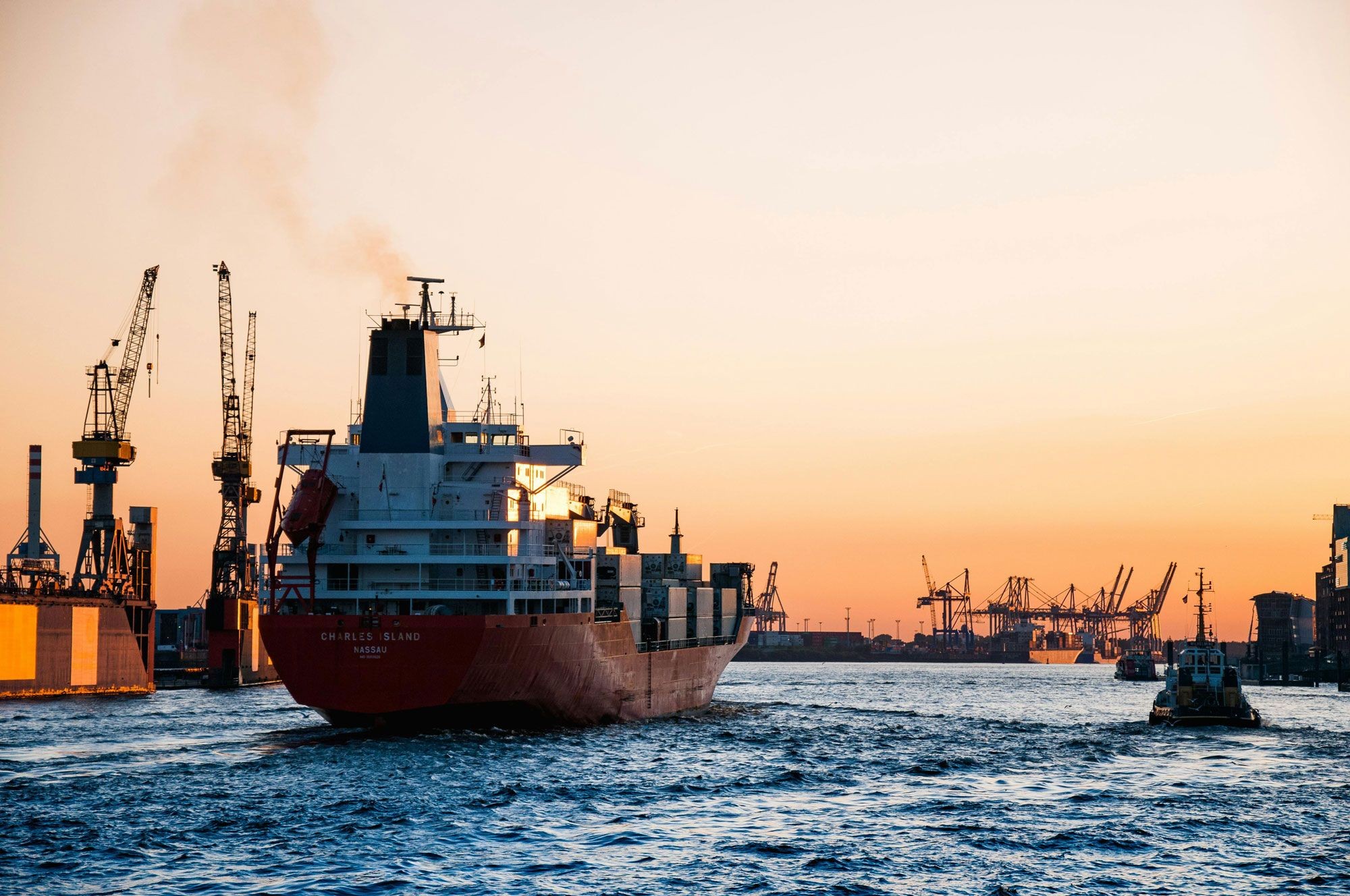 A ship entering port