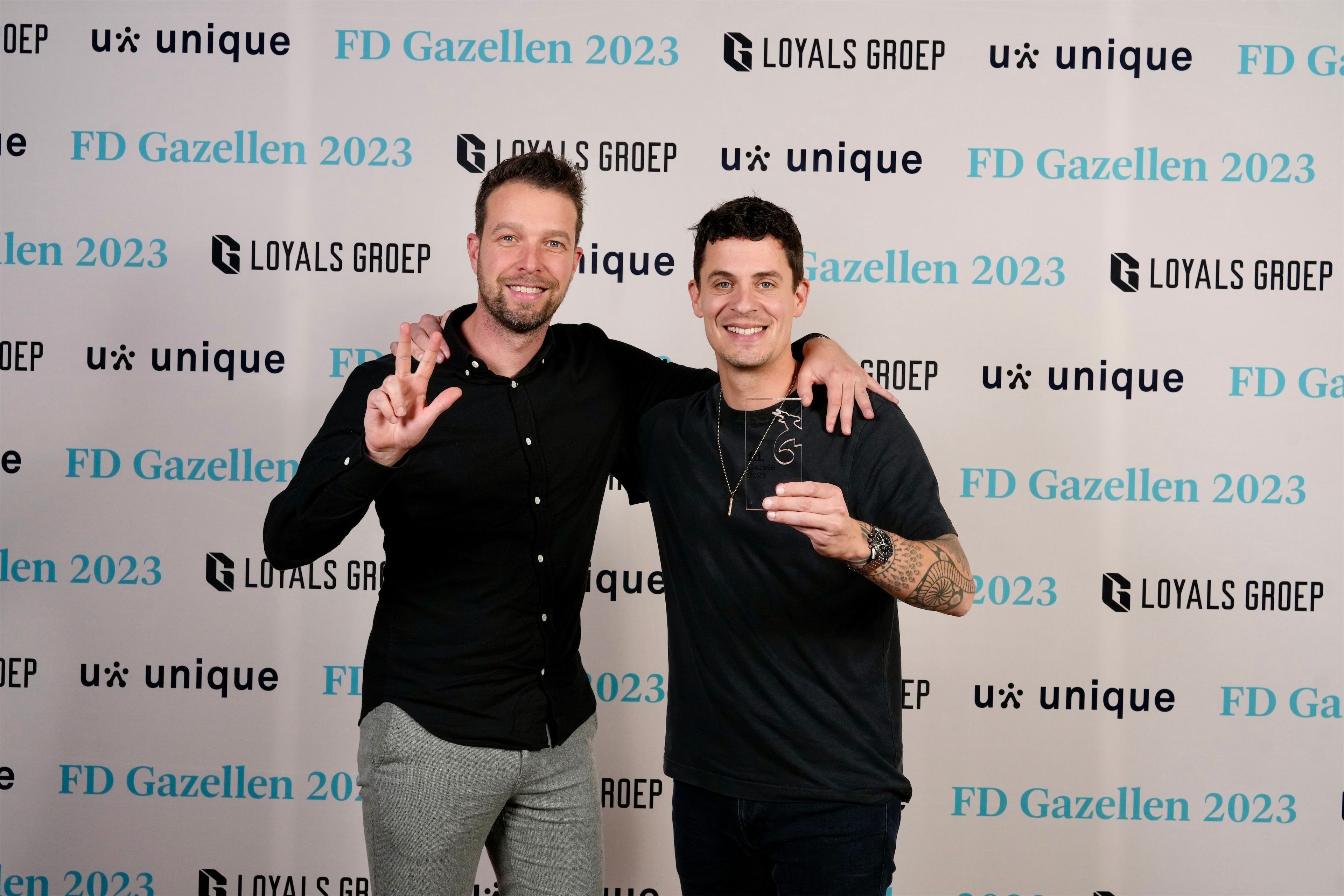 Photo of founders Maarten and Robbin at the FD Gazellen.